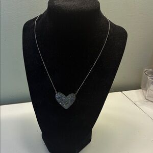Sabika Silver and Blue Heart Necklace